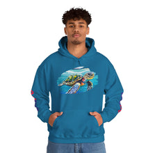 Load image into Gallery viewer, Turtle Art Hoodie - Unisex Heavy Blend™ Hooded Sweatshirt, Casual Wear, Eco-Friendly Gift, Ocean Lover Apparel, ArtFest Merchandise