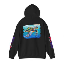 Load image into Gallery viewer, Turtle Art Hoodie - Unisex Heavy Blend™ Hooded Sweatshirt, Casual Wear, Eco-Friendly Gift, Ocean Lover Apparel, ArtFest Merchandise