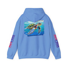 Load image into Gallery viewer, Turtle Art Hoodie - Unisex Heavy Blend™ Hooded Sweatshirt, Casual Wear, Eco-Friendly Gift, Ocean Lover Apparel, ArtFest Merchandise
