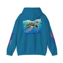 Load image into Gallery viewer, Turtle Art Hoodie - Unisex Heavy Blend™ Hooded Sweatshirt, Casual Wear, Eco-Friendly Gift, Ocean Lover Apparel, ArtFest Merchandise
