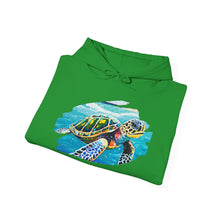 Load image into Gallery viewer, Turtle Art Hoodie - Unisex Heavy Blend™ Hooded Sweatshirt, Casual Wear, Eco-Friendly Gift, Ocean Lover Apparel, ArtFest Merchandise
