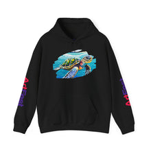 Load image into Gallery viewer, Turtle Art Hoodie - Unisex Heavy Blend™ Hooded Sweatshirt, Casual Wear, Eco-Friendly Gift, Ocean Lover Apparel, ArtFest Merchandise
