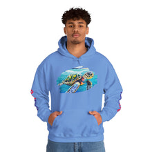 Load image into Gallery viewer, Turtle Art Hoodie - Unisex Heavy Blend™ Hooded Sweatshirt, Casual Wear, Eco-Friendly Gift, Ocean Lover Apparel, ArtFest Merchandise
