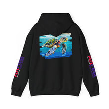 Load image into Gallery viewer, Turtle Art Hoodie - Unisex Heavy Blend™ Hooded Sweatshirt, Casual Wear, Eco-Friendly Gift, Ocean Lover Apparel, ArtFest Merchandise
