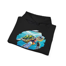 Load image into Gallery viewer, Turtle Art Hoodie - Unisex Heavy Blend™ Hooded Sweatshirt, Casual Wear, Eco-Friendly Gift, Ocean Lover Apparel, ArtFest Merchandise
