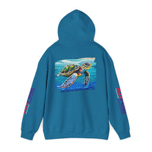 Load image into Gallery viewer, Turtle Art Hoodie - Unisex Heavy Blend™ Hooded Sweatshirt, Casual Wear, Eco-Friendly Gift, Ocean Lover Apparel, ArtFest Merchandise

