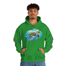Load image into Gallery viewer, Turtle Art Hoodie - Unisex Heavy Blend™ Hooded Sweatshirt, Casual Wear, Eco-Friendly Gift, Ocean Lover Apparel, ArtFest Merchandise
