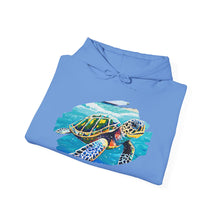Load image into Gallery viewer, Turtle Art Hoodie - Unisex Heavy Blend™ Hooded Sweatshirt, Casual Wear, Eco-Friendly Gift, Ocean Lover Apparel, ArtFest Merchandise
